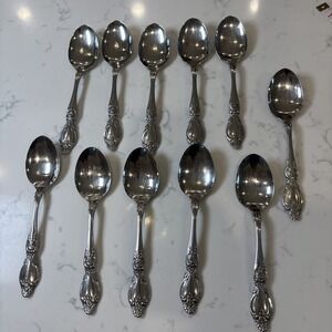 Oneida Stainless Flatware -‎ FREDERICK II Table/Dinnerspoons Set of 11 - USA